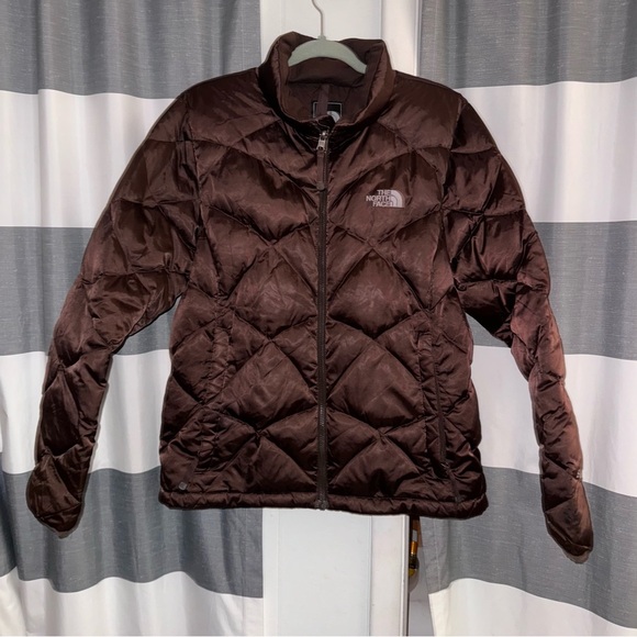 Ladies The North Face  550 Quilted Jacket chocolate brown large EUC - Picture 5 of 6